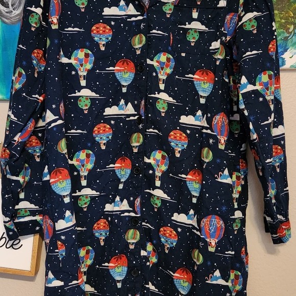 Sleep shirt Christmas hot air balloon night shirt holiday M medium  wondershop - Picture 7 of 10